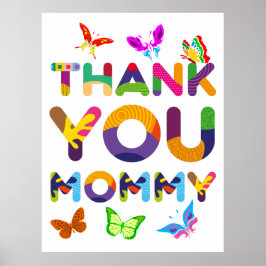 Tack Mamma färgstark Poster