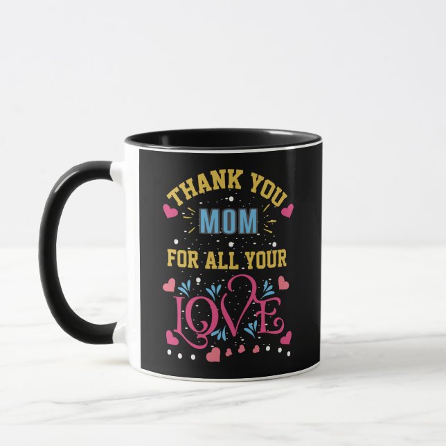 Tack mamma för all kärlek, hjärta mugg (Vänster)