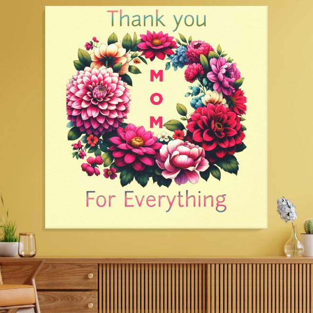 "Tack Mamma för allt." Canvastryck (Insitu (Vardagsrum))