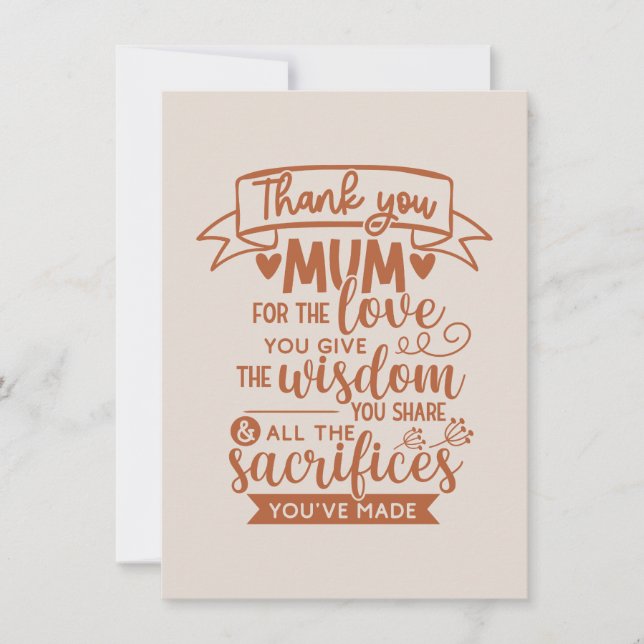 Tack Mamma För Den Kärlek Du Ger Den Visdom Du Julkort (Framsida)