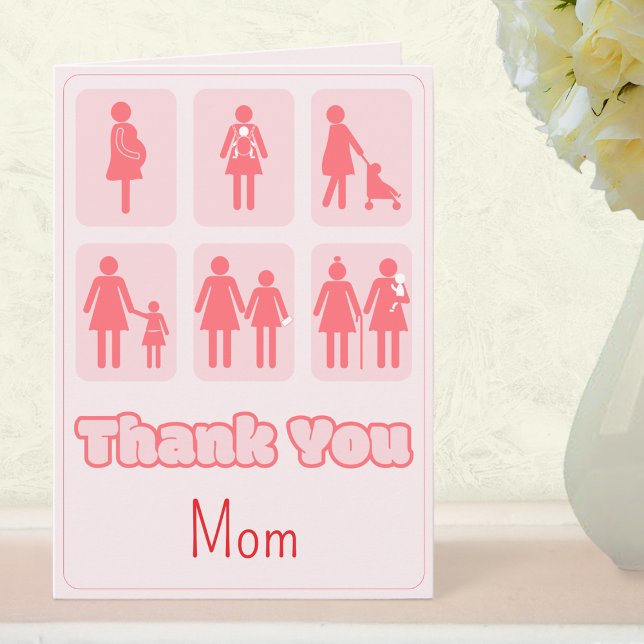Tack mamma Föräldraresa Mors dag Kort (Mother's Day Thank You)