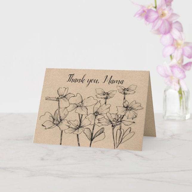 Tack Mamma Glad  Mors Dag Blommor Kort (Orkide)