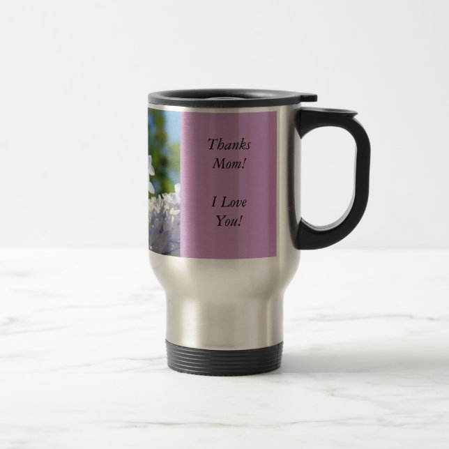 Tack mamma! Kaffe Mugg Jag älskar dig! Hydrangeor (Höger)