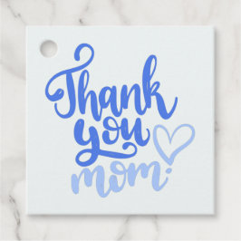 Tack Mamma med Heart Blue Gift Märkres Gåvor Etiketter