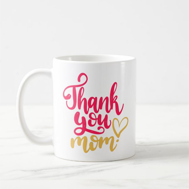 Tack Mamma med hjärta Kaffemugg (Vänster)
