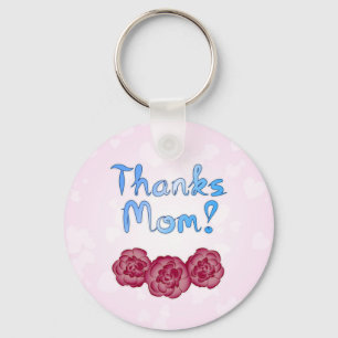 Tack mamma med nejlikablomma på mors dag nyckelring