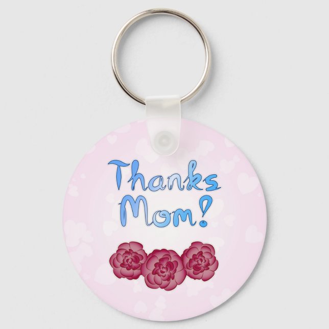 Tack mamma med nejlikablomma på mors dag nyckelring (Framsida)