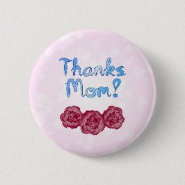 Tack mamma med nejlikblomma för mors dag knapp