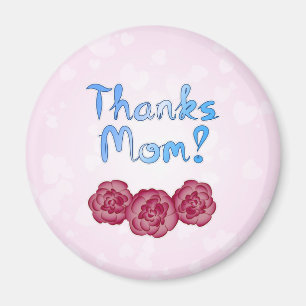 Tack mamma med nejlikblomma för mors dag magnet