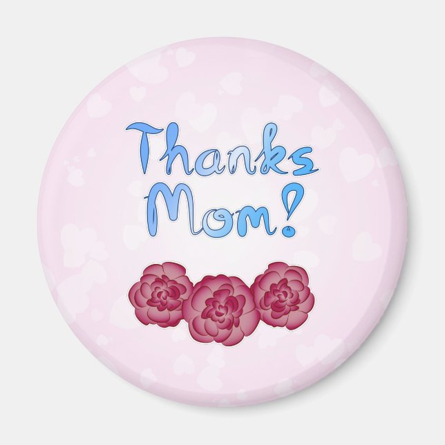 Tack mamma med nejlikblomma för mors dag magnet (Framsidan)