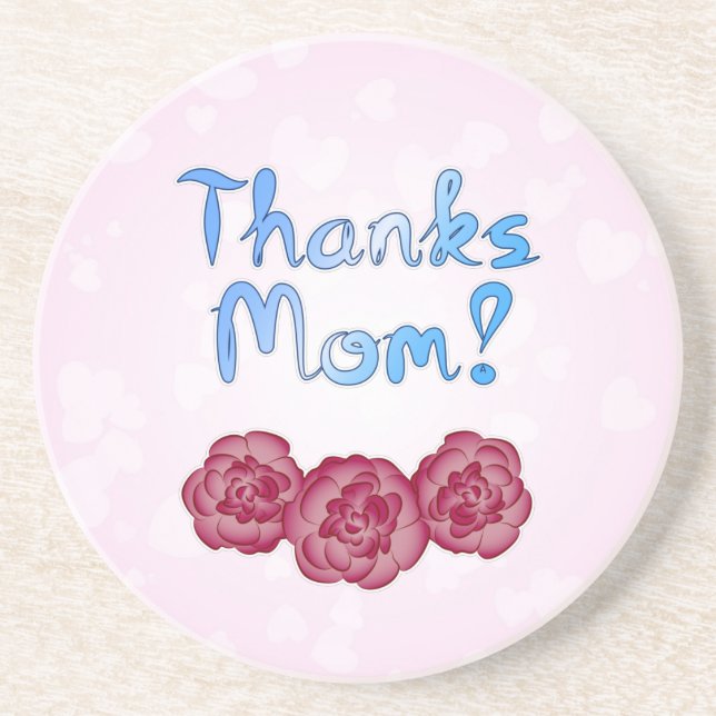 Tack mamma med nejlikblomma för mors dag underlägg (Framsidan)