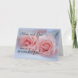 Tack mamma och pappa, Bröllop, Rosa ros Kort