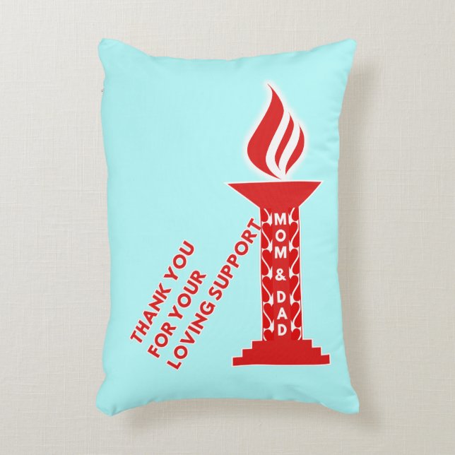 Tack, Mamma och Pappa, för ditt stöd för ditt uppe Prydnadskudde (Framsidan(Vertikal))