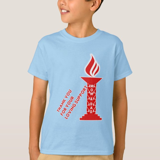 Tack, Mamma och Pappa, för ditt stöd för ditt uppe T Shirt (Framsida)