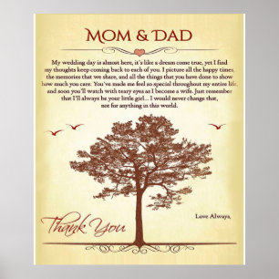 Tack Mamma och Pappa Gift, Mor/Fars dag Gift Poster
