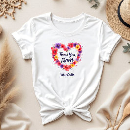 Tack Mamma | Personlig Blommigt Mors dag T Shirt