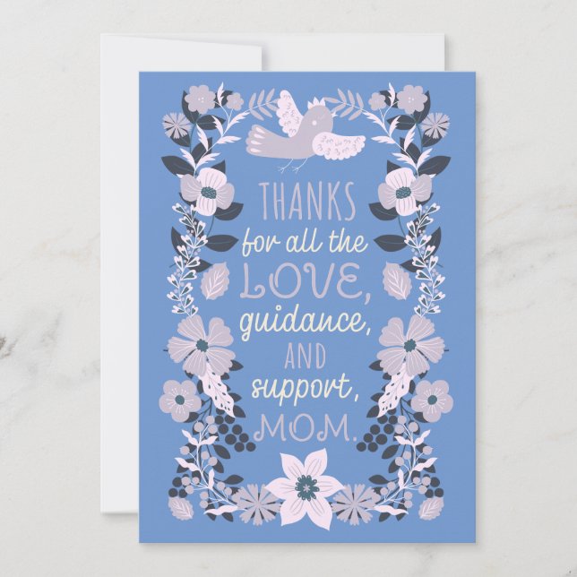 Tack, Mamma Scandinavian Folk Art-uppskattning Julkort (Framsida)