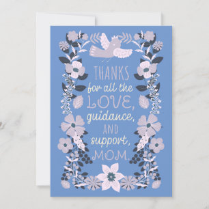 Tack, Mamma Scandinavian Folk Art-uppskattning Julkort