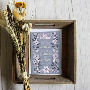 Tack, Mamma Scandinavian Folk Art-uppskattning Julkort