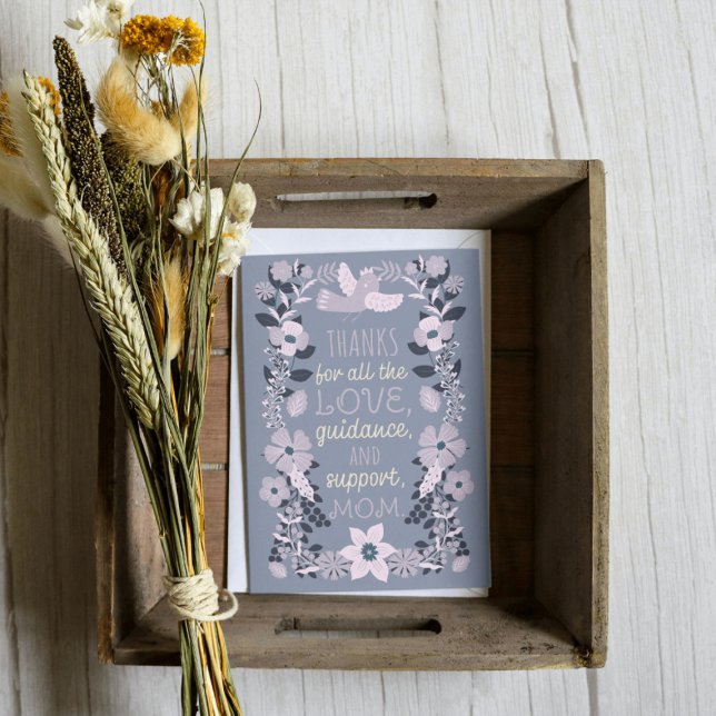 Tack, mamma Skandinavisk folklig konstuppskattning Julkort (Skapare uppladdad)