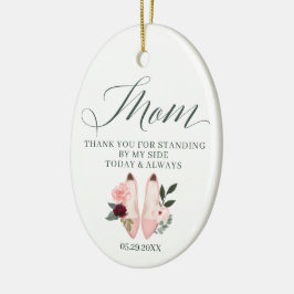 Tack Mamma | Stående av Mina vattenfärgsfärghälsar Julgransprydnad Keramik
