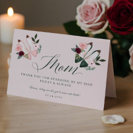 Tack Mamma | Stående av Mina vattenfärgsfärghälsar Kort