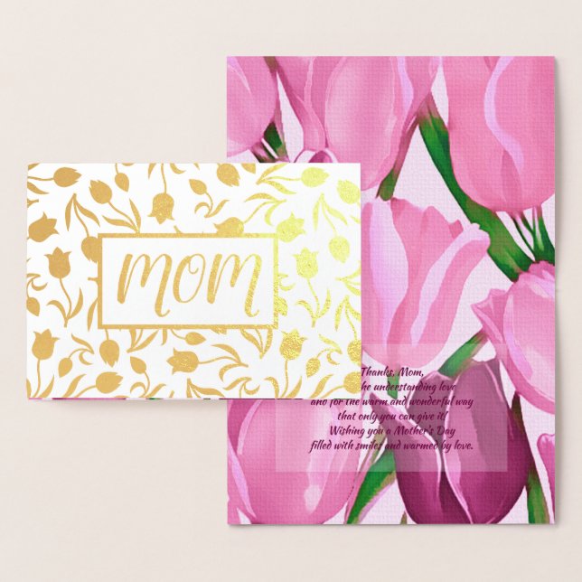 Tack, Mamma. Tulip Painting Luxury Folierat Kort (Display)