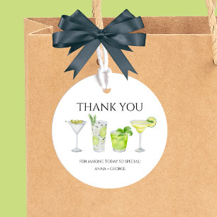 Tack Margarita Cocktail Bröllopspar Dusch Gåvor Etiketter