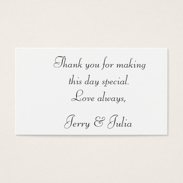 Tack märkre 2 sida visitkort (Framsidan)