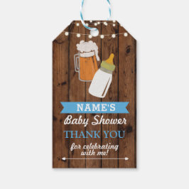 Tack Märkre Baby Shower Brewing Girl Blue Presentetikett