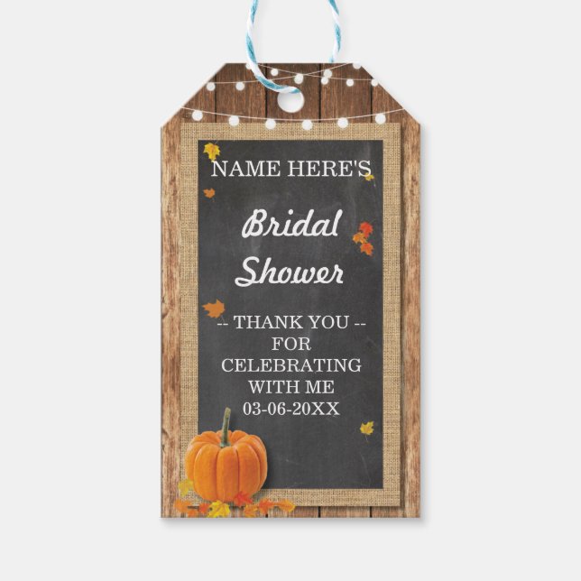 Tack Märkre Blommigt Chalk Pumpkin-Möhippa Presentetikett (Framsidan)