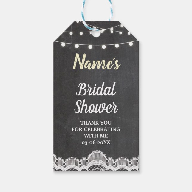 Tack Märkre Blommigt Chalk Snöre Burk Möhippa Presentetikett (Framsidan)