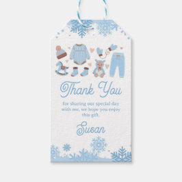 Tack Märkre Blue Baby Det är Kallet Shower Favor Presentetikett
