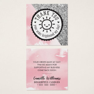 TACK MÄRKRE din beställning blev ljusare min dag s Fyrkantigt Visitkort