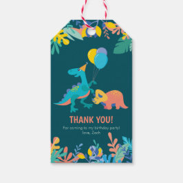 Tack märkre | Dinosaur Party - mörk blått Presentetikett