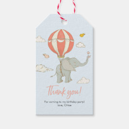 Tack märkre | Elefant luftballong - persika Presentetikett