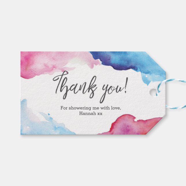 Tack märkre | Favorittaggar | Blå Rosa Presentetikett (Framsidan (Horisontell))