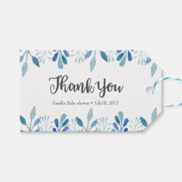 Tack märkre | Favorittaggar | Blå vattenfärg Presentetikett