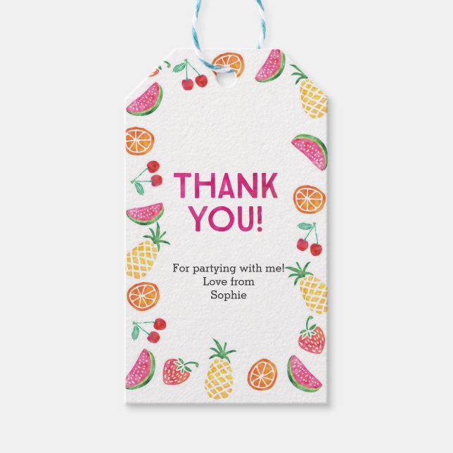 Tack märkre | Favorittaggar | Tropiska frukter Presentetikett (Framsidan)