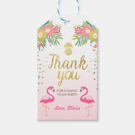 Tack märkre Flamingo Luau Presentetikett