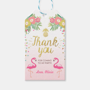 Tack märkre Flamingo Luau Presentetikett