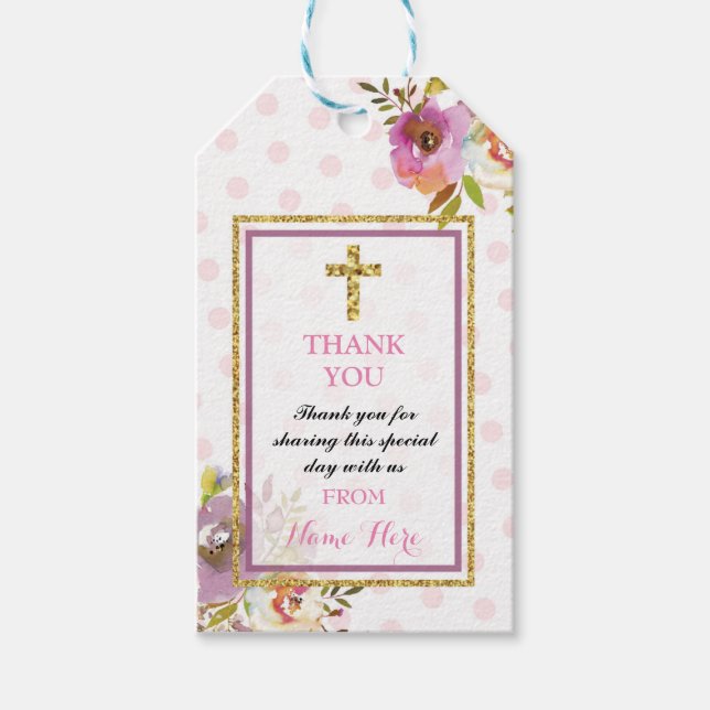 Tack Märkre för Blommigtens Religiösa för andning Presentetikett (Framsidan)