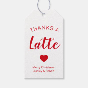 Tack märkre för ett Latte kaffe för julhelgdag Presentetikett