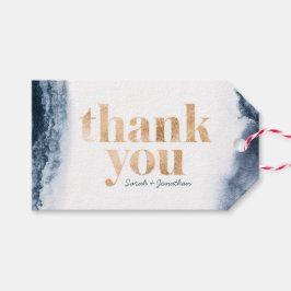 Tack märkre för sjön bläck och guld Bröllop Presentetikett