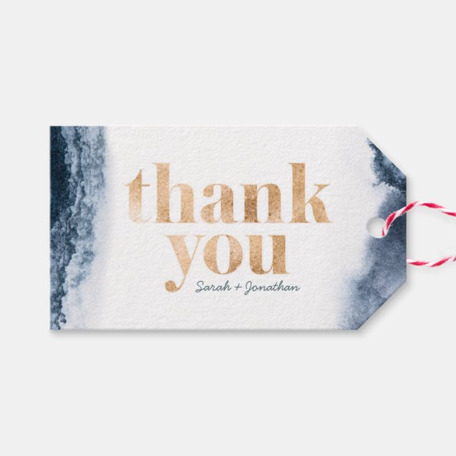 Tack märkre för sjön bläck och guld Bröllop Presentetikett (Framsidan (Horizontal))