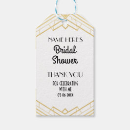 Tack Märkre Guld Art Deco-Möhippa Presentetikett