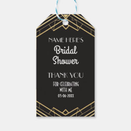 Tack Märkre Guld Gatsby Art Deco Möhippa Presentetikett