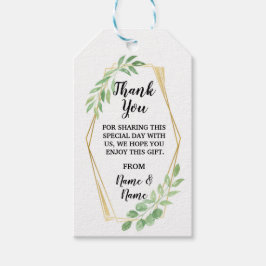 Tack Märkre Guld Lövs Foliage Bröllop Presentetikett