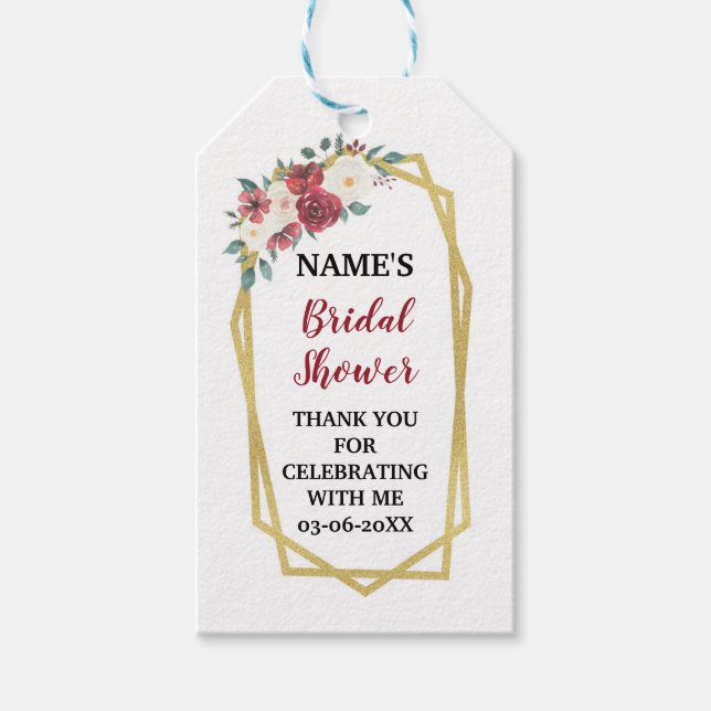 Tack Märkre Guld Möhippa Burgundy Red Presentetikett (Framsidan)