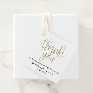 Tack Märkre Loely Calligraphy Faux Guld LCG Gåvor Etiketter
